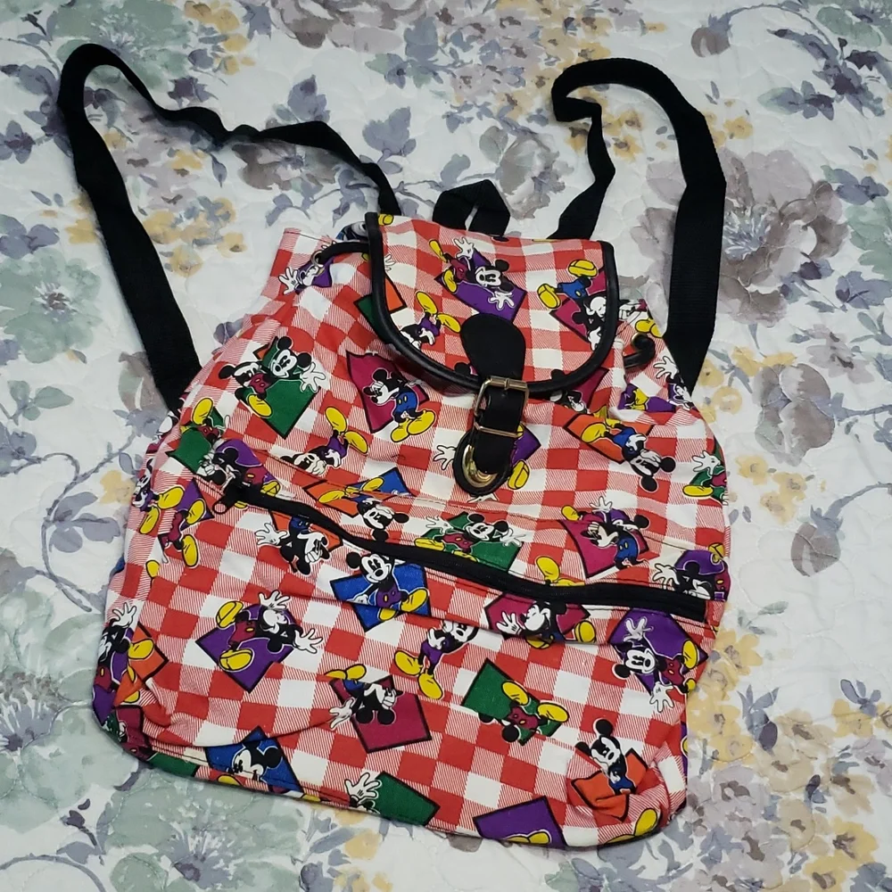 Mickey Mouse Drawstring Backpack 90s - Picture 1 of 5